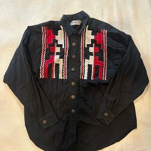Panhandle Slim Black Shirt with Red and White Accents